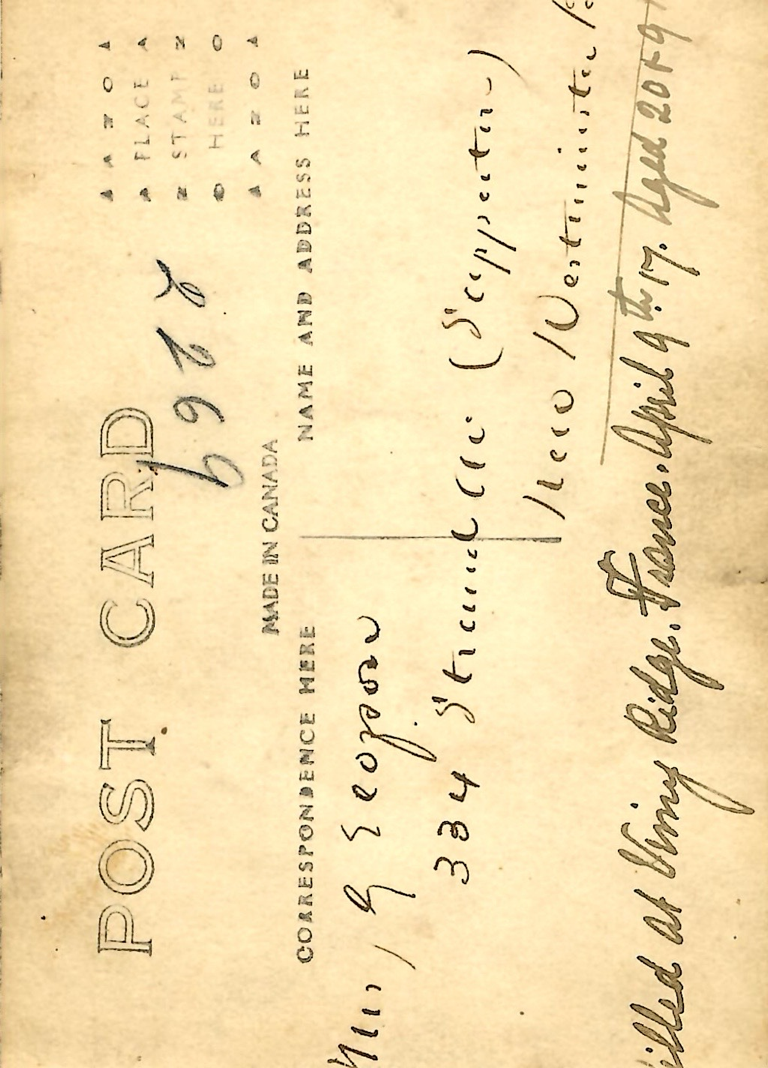 back of a photograph date 1916